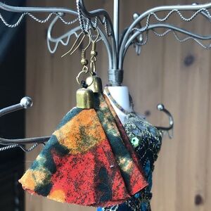 Fabric fold earrings